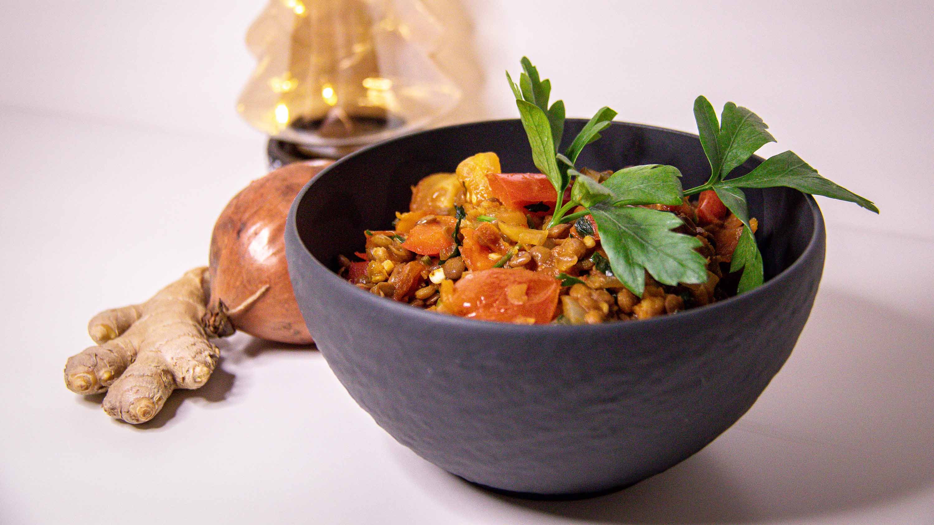 Linsen-Kurkuma Pfanne